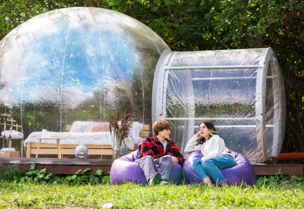 pvc transparent bubble tent with led lighting